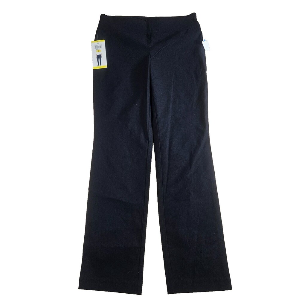 NWT Hilary Radley Pull On Dress Pants Womens 6 Black Stretch Straight Leg Career